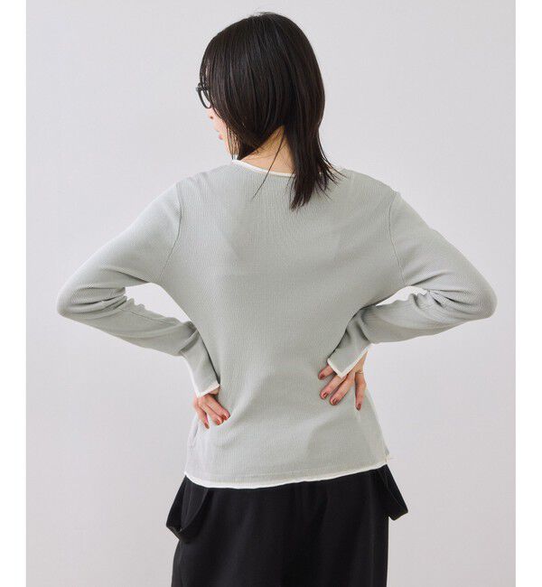 VIS「【WEB/一部店舗限定】配色メローバイカラーカーディガン」|カーディガン|