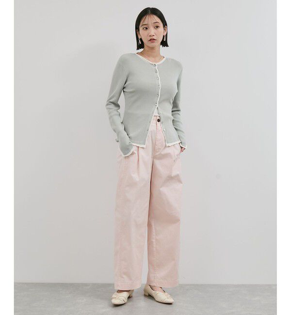 VIS「【WEB/一部店舗限定】配色メローバイカラーカーディガン」|カーディガン|