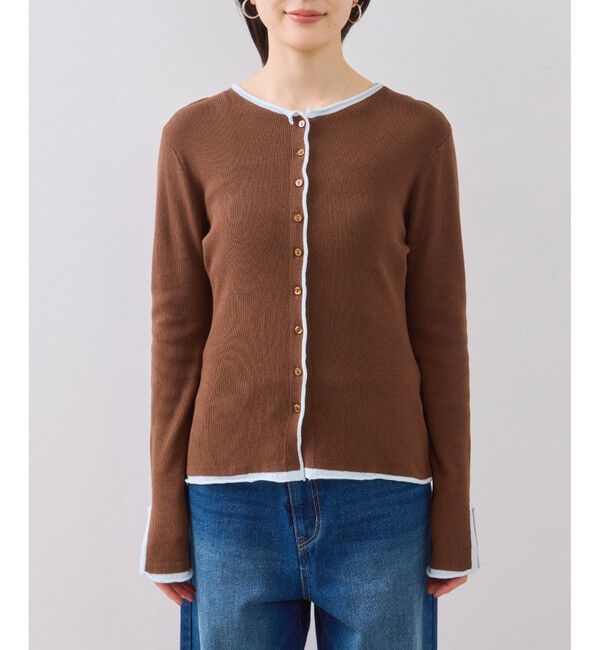 VIS「【WEB/一部店舗限定】配色メローバイカラーカーディガン」|カーディガン|