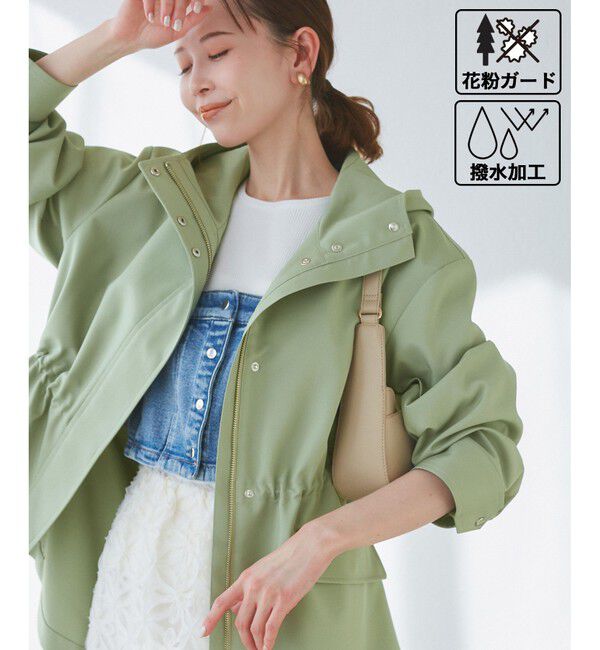 Rope&rsquo;Picnic「【花粉ガード・撥水加工】ミドル丈マウンテンパーカ スプリングコート」|その他|カーキサブ