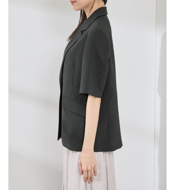 Rope&rsquo;Picnic「【接触冷感・吸水速乾・防シワ】エフォートレスリラックスハーフスリーブジャケット」|テーラードジャケット|