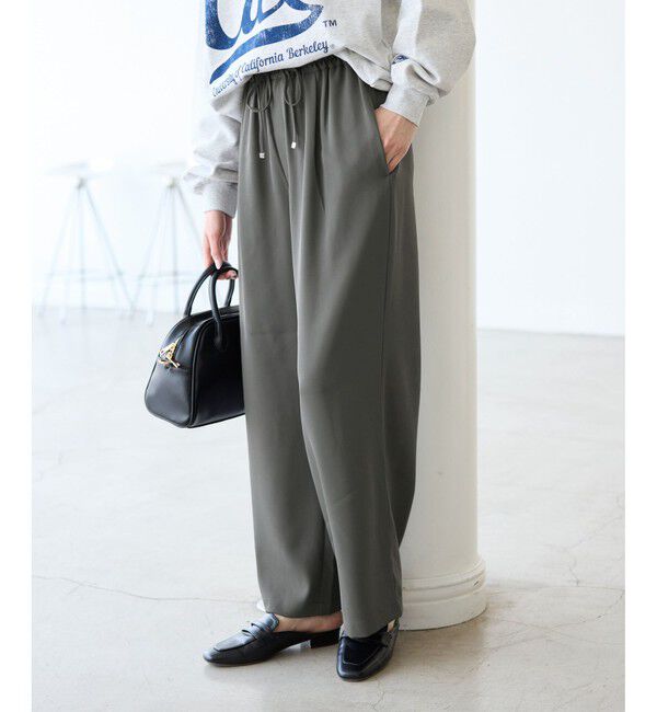 Rope&rsquo;Picnic「【3サイズ展開】ステファニージョガーイージーワイドパンツ」|チノ|チャコール