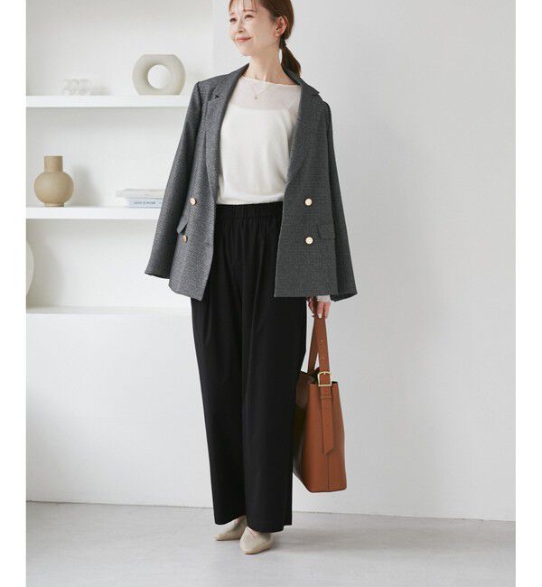 Rope&rsquo;Picnic「レーヨンナイロンイージーワイドパンツ」|チノ|