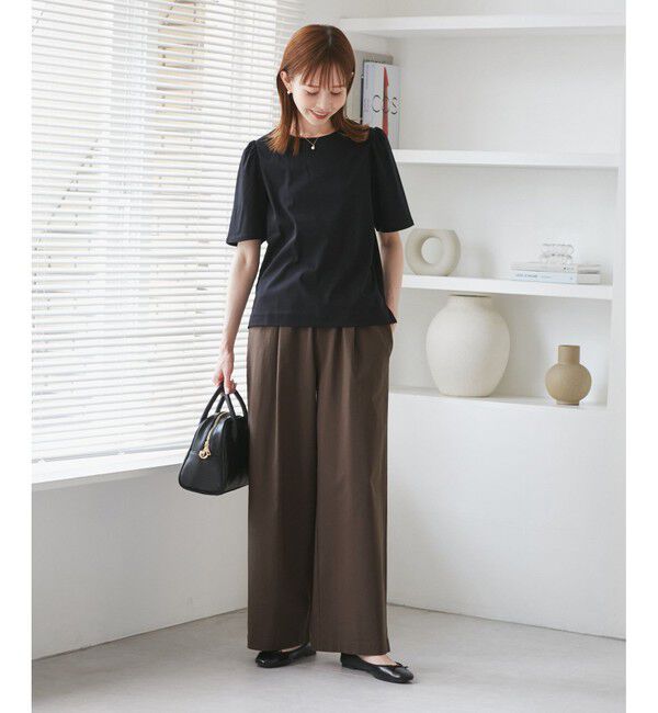 Rope&rsquo;Picnic「レーヨンナイロンイージーワイドパンツ」|チノ|