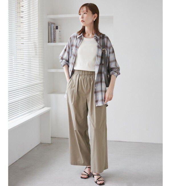 Rope&rsquo;Picnic「レーヨンナイロンイージーワイドパンツ」|チノ|