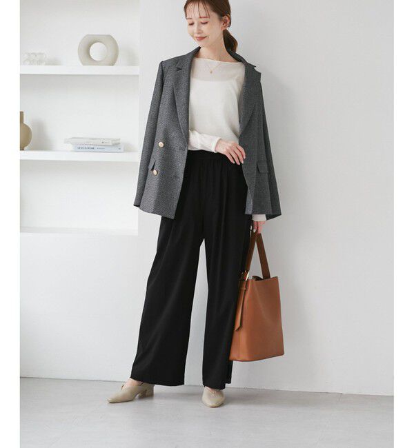 Rope&rsquo;Picnic「レーヨンナイロンイージーワイドパンツ」|チノ|