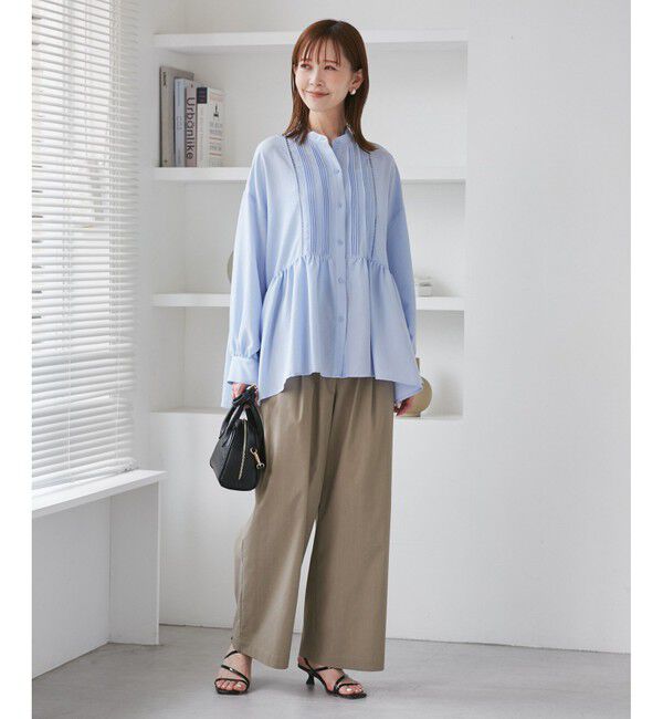 Rope&rsquo;Picnic「レーヨンナイロンイージーワイドパンツ」|チノ|