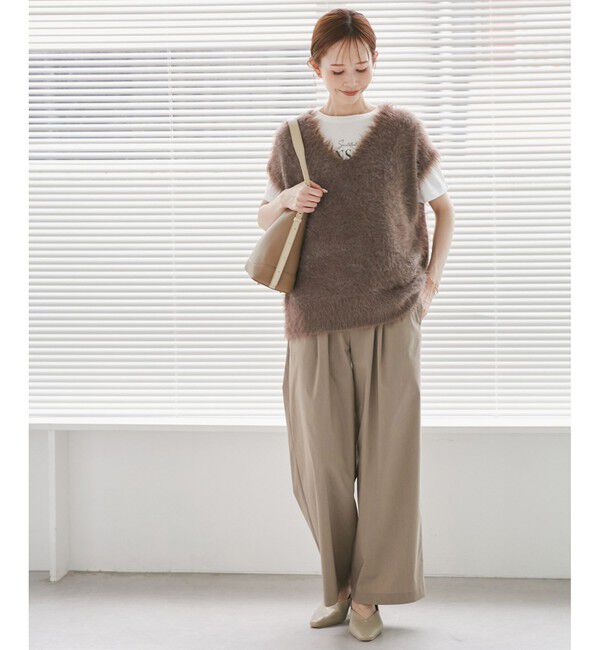 Rope&rsquo;Picnic「レーヨンナイロンイージーワイドパンツ」|チノ|