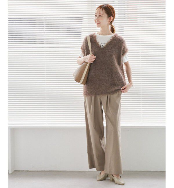 Rope&rsquo;Picnic「レーヨンナイロンイージーワイドパンツ」|チノ|