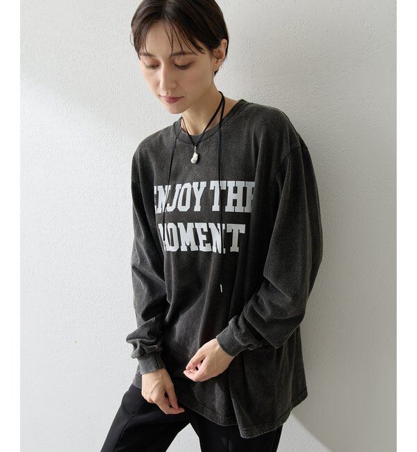  「フロッキープリントロングTシャツ」|Tシャツ・カットソー|ブラック