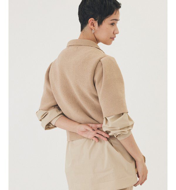 THE PAUSE「【THE PAUSE】ベロアニットショートカーディガン」|ニット・セーター|