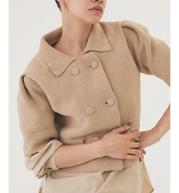 THE PAUSE「【THE PAUSE】ベロアニットショートカーディガン」|ニット・セーター|