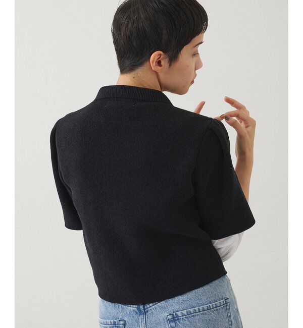 THE PAUSE「【THE PAUSE】ベロアニットショートカーディガン」|ニット・セーター|