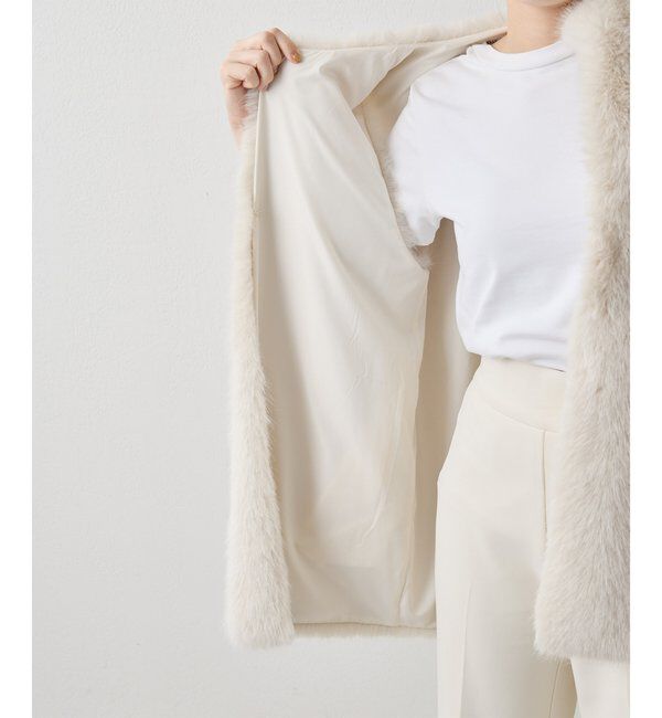 THE PAUSE「【THE PAUSE】フェイクファークルーネックジレ」|ベスト・ジレ|