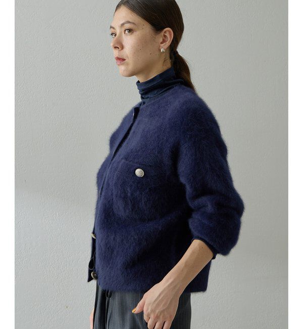  「ファーボタンジャケット」|ニット・セーター|
