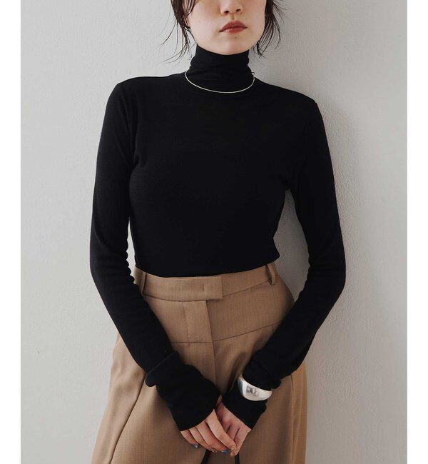  「ウール混カットタートルプルオーバー」|Tシャツ・カットソー|ブラック