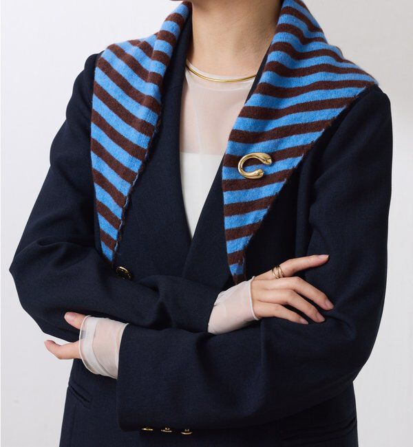  「【PAPILLONNER/パピヨネ】ニットボーダーストール」|マフラー|