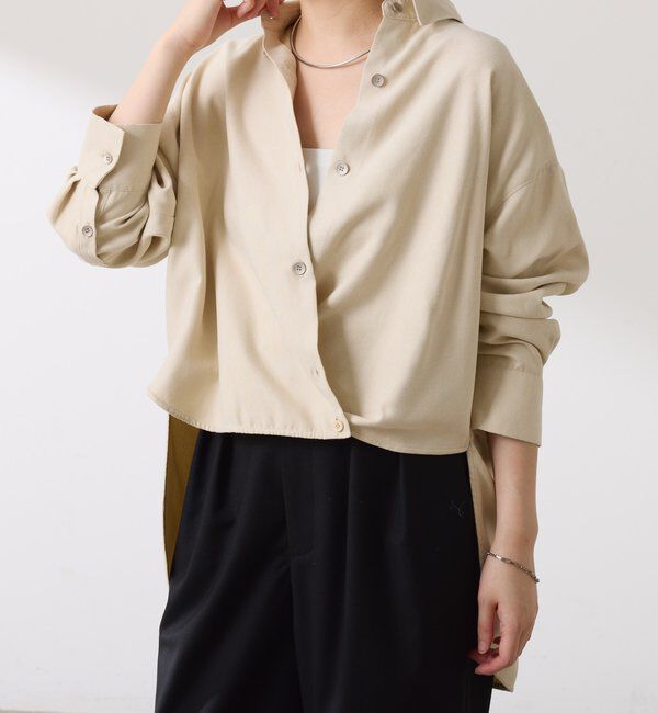  「スエードタッチバックロングシャツ」|シャツ・ブラウス|