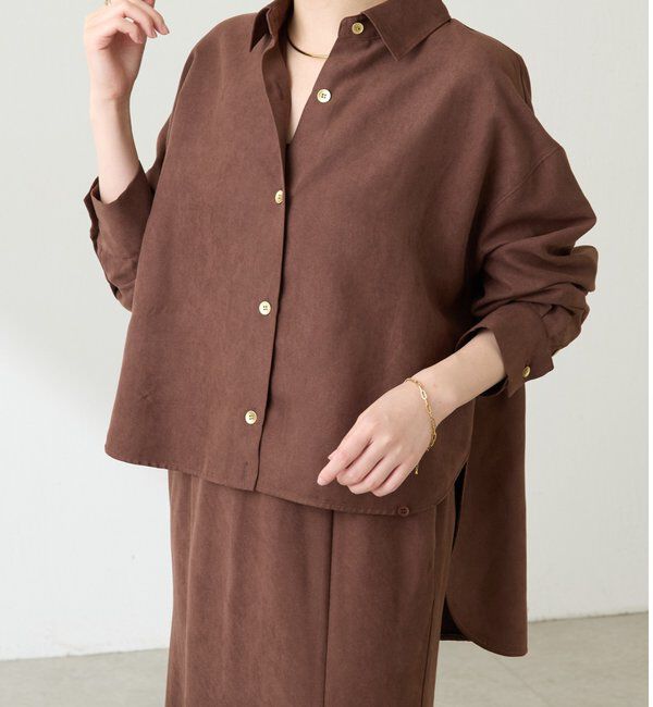  「スエードタッチバックロングシャツ」|シャツ・ブラウス|