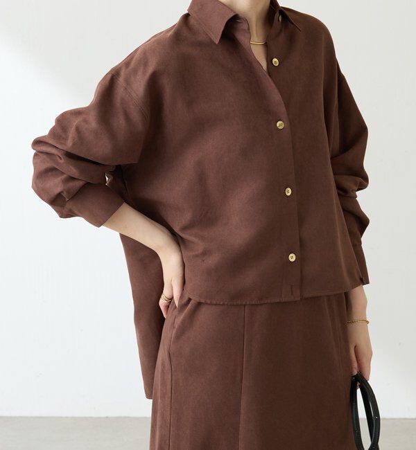  「スエードタッチバックロングシャツ」|シャツ・ブラウス|