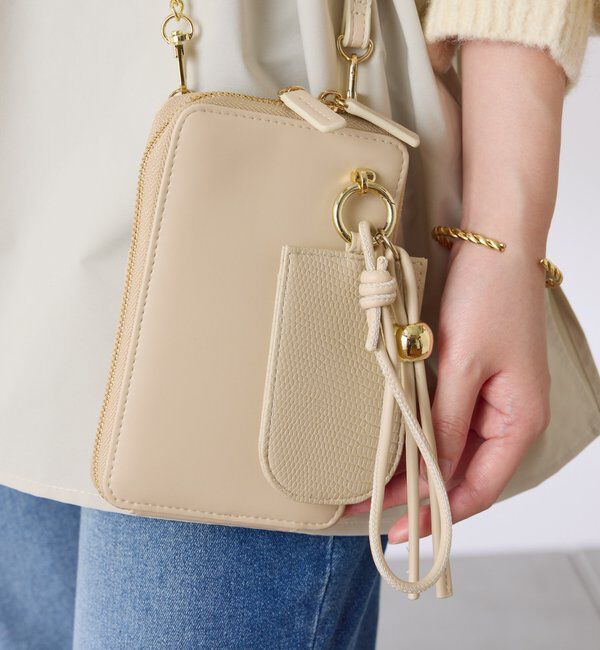  「【PAPILLONNER/パピヨネ】チャーム付きショルダーミニバッグ」|トートバッグ|ベージュ