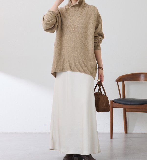  「ウール混スリットタートルニット」|ニット・セーター|