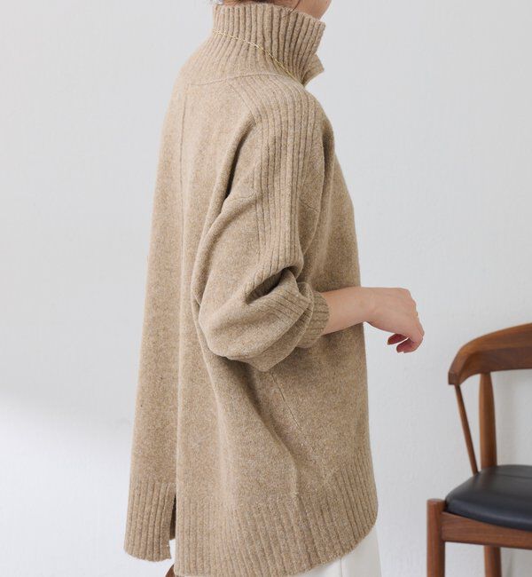  「ウール混スリットタートルニット」|ニット・セーター|