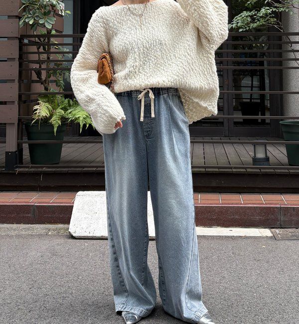  「【新色追加】デニムワイドイージーパンツ」|デニム|