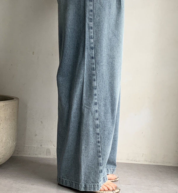  「【新色追加】デニムワイドイージーパンツ」|デニム|