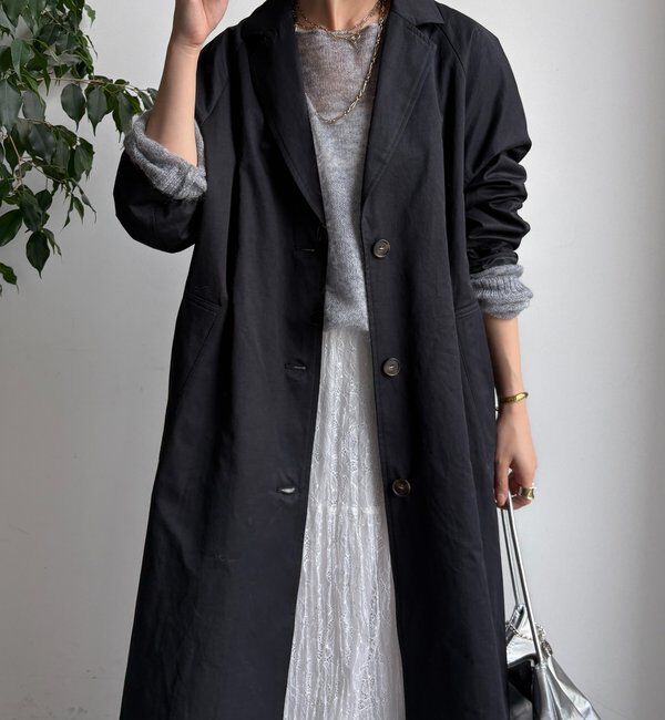  「ライナー付ロングトレンチコート」|その他|ブラック