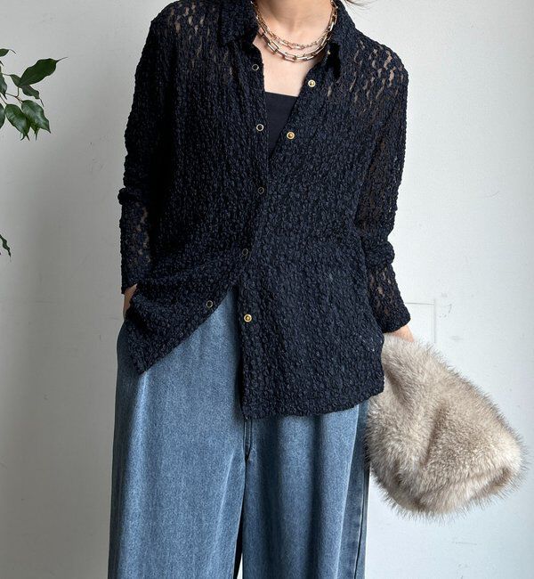  「ラメシアーレースシャツ」|シャツ・ブラウス|