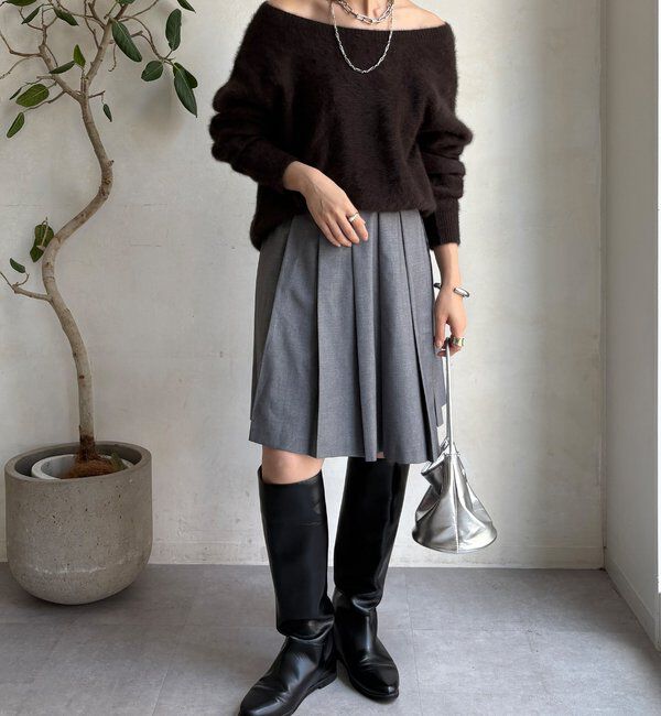  「ミドル丈プリーツスカート」|スカート|