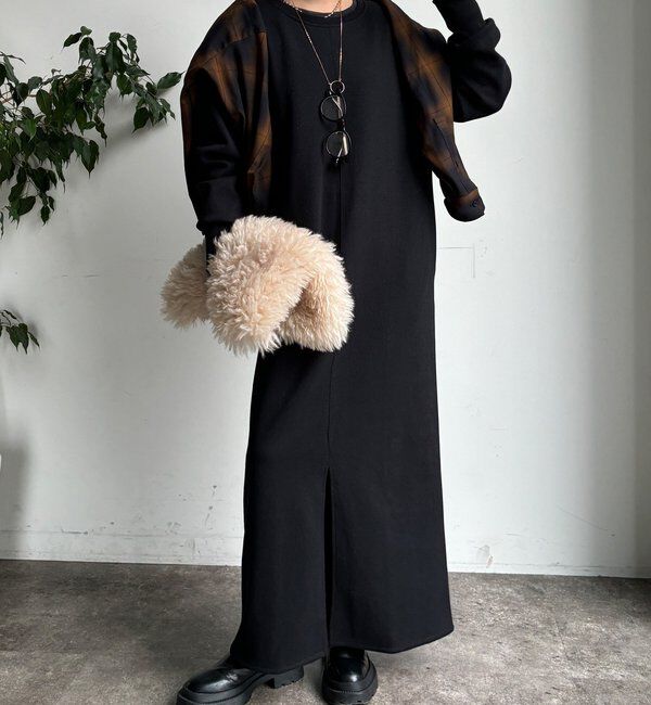  「ブークレーダンボールロングスリーブワンピース」|ワンピース|