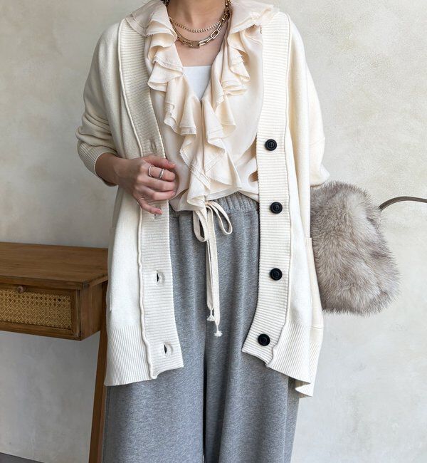  「マシーンウォッシャブルニットカーディガン」|カーディガン|