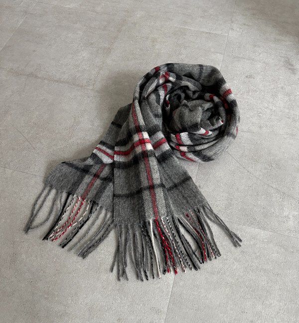  「リサイクルウールチェックマフラー」|マフラー|