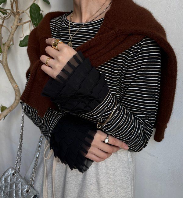  「袖フリルトップス」|Tシャツ・カットソー|