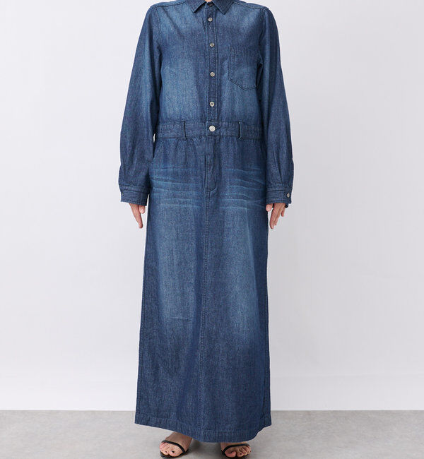  「【MONN&times;Yoshiiiiii】デニムシャツワンピース」|ワンピース|