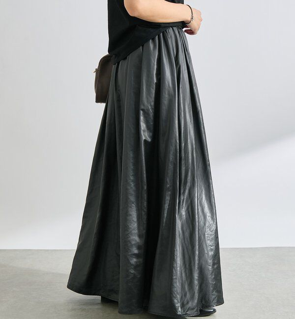  「【上品な光沢感】グロッシーギャザースカート」|スカート|