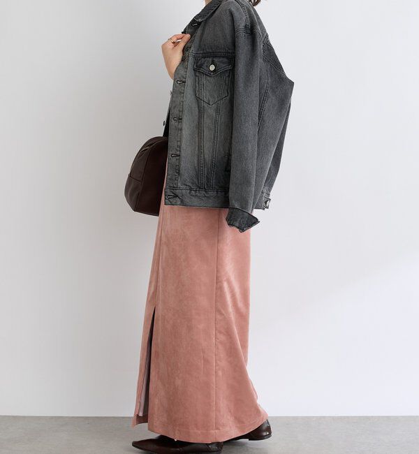  「【すっきり見えが叶う】ブラッシュドクロスIラインスカート」|スカート|