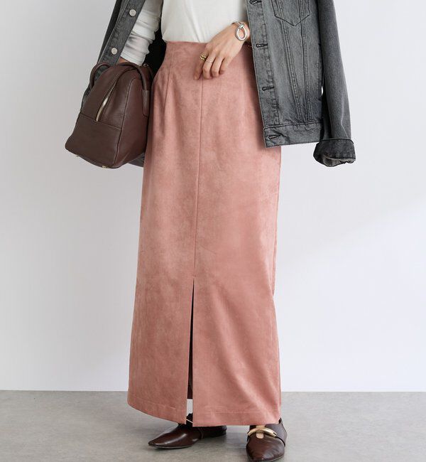  「【すっきり見えが叶う】ブラッシュドクロスIラインスカート」|スカート|