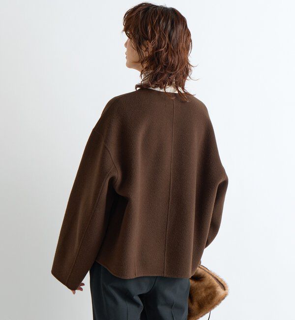  「【上品見え】ウールリバーショートコート」|その他|