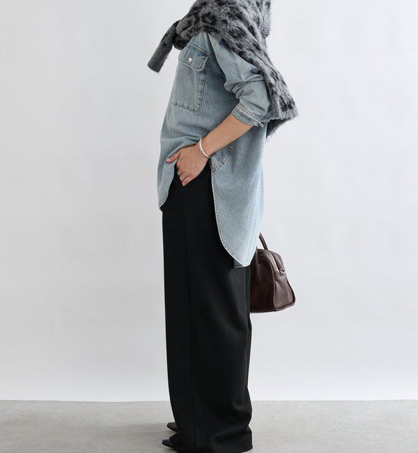  「【最高気温5度の寒い日に！/すっきり見え】ウォームタックワイドスラックス」|チノ|