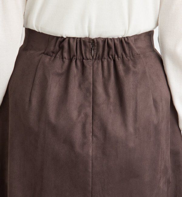  「【モダンな印象】ブラッシュドクロスサイドタックスカート」|スカート|