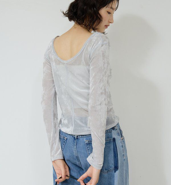  「【2WAY】メッシュフロッキーロンＴ」|Tシャツ・カットソー|ライトグレー