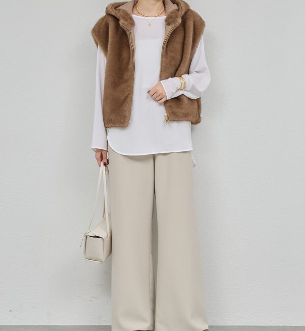  「【プラスワンで着映え！】フーディーファーベスト」|ベスト・ジレ|