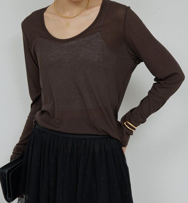  「シアーUネックロンT」|Tシャツ・カットソー|