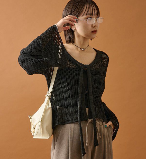  「フリルスリーブメッシュカーデ」|カーディガン|