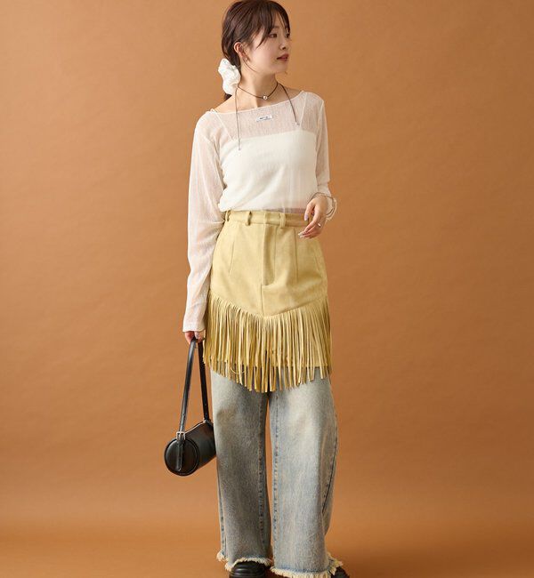  「フェイクスウェードフリンジスカート」|スカート|