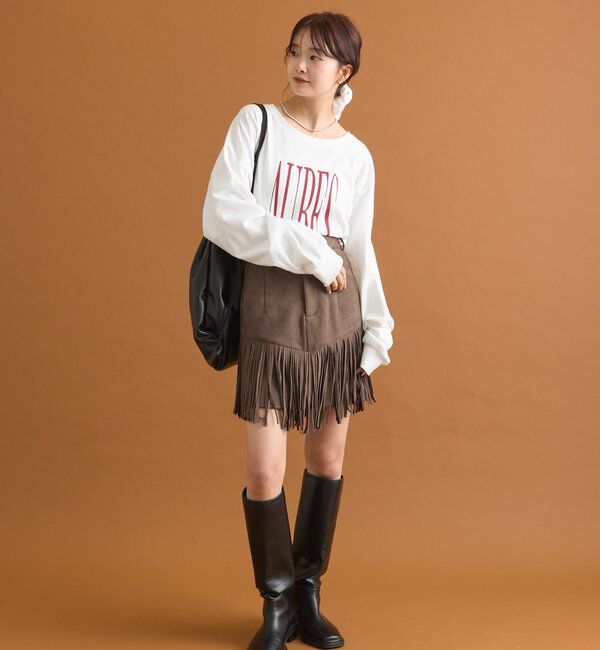  「フェイクスウェードフリンジスカート」|スカート|