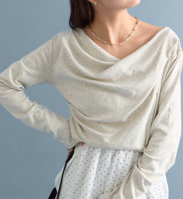  「オフショルロンT」|Tシャツ・カットソー|グレー